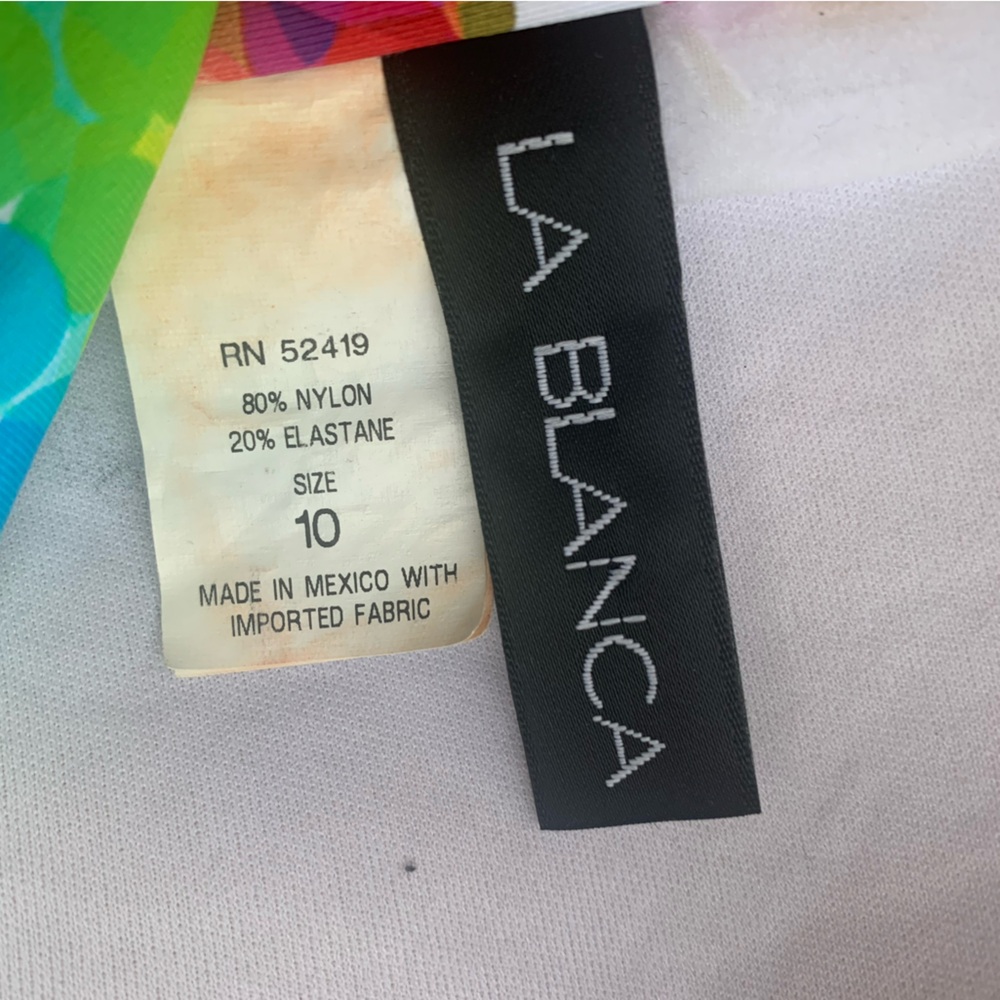 La Blanca Colorful Strapless Bikini Top Size 10 (Medium) - Picture 3 of 4